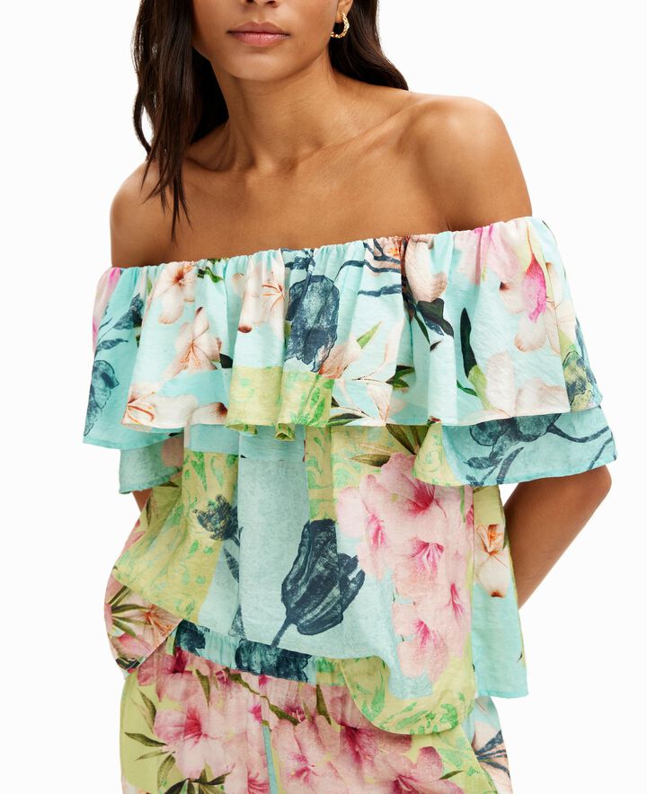 Bluse mit Volants Blumen | Desigual