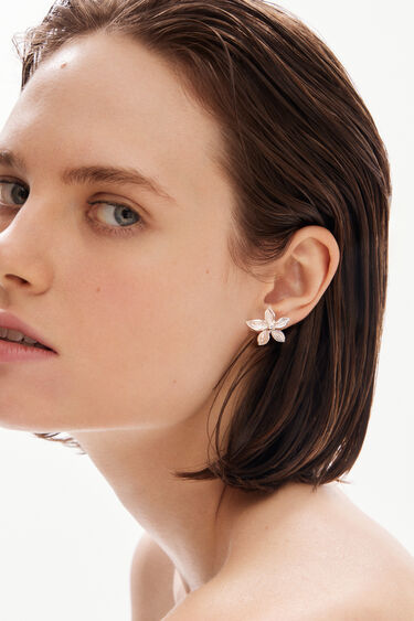 Zalio silver-plated flower earrings | Desigual