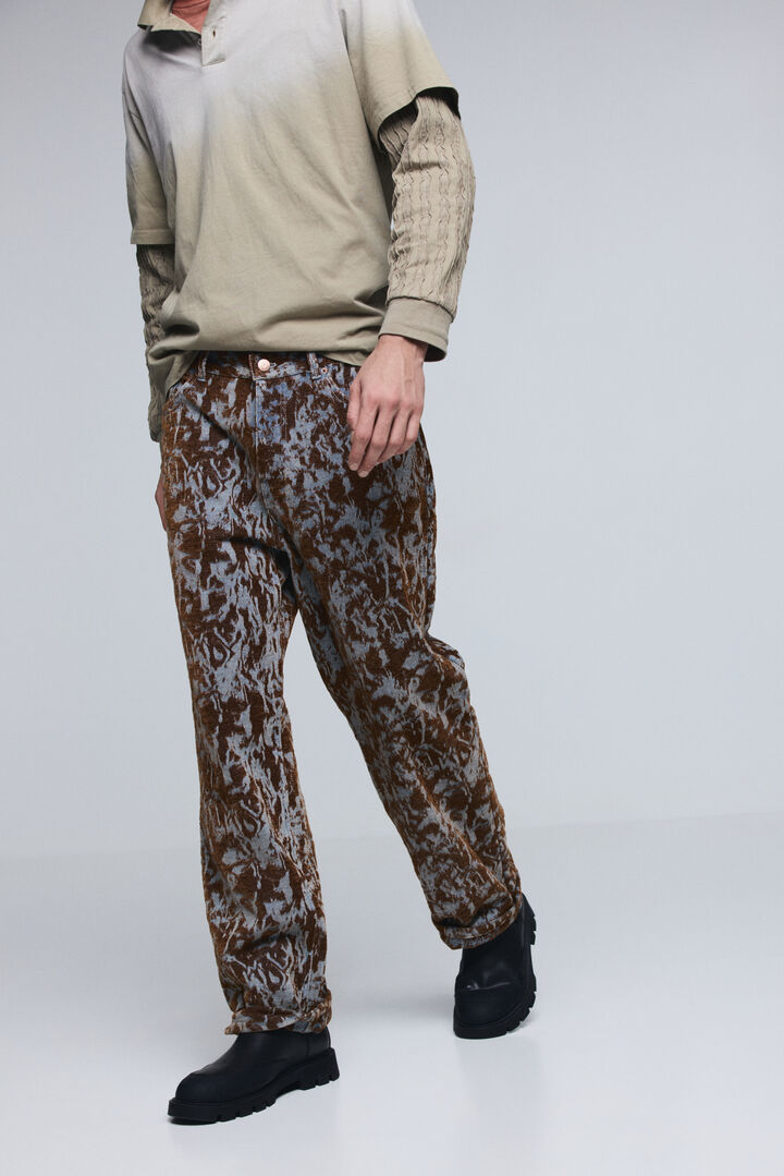 Straight textured pants | Desigual