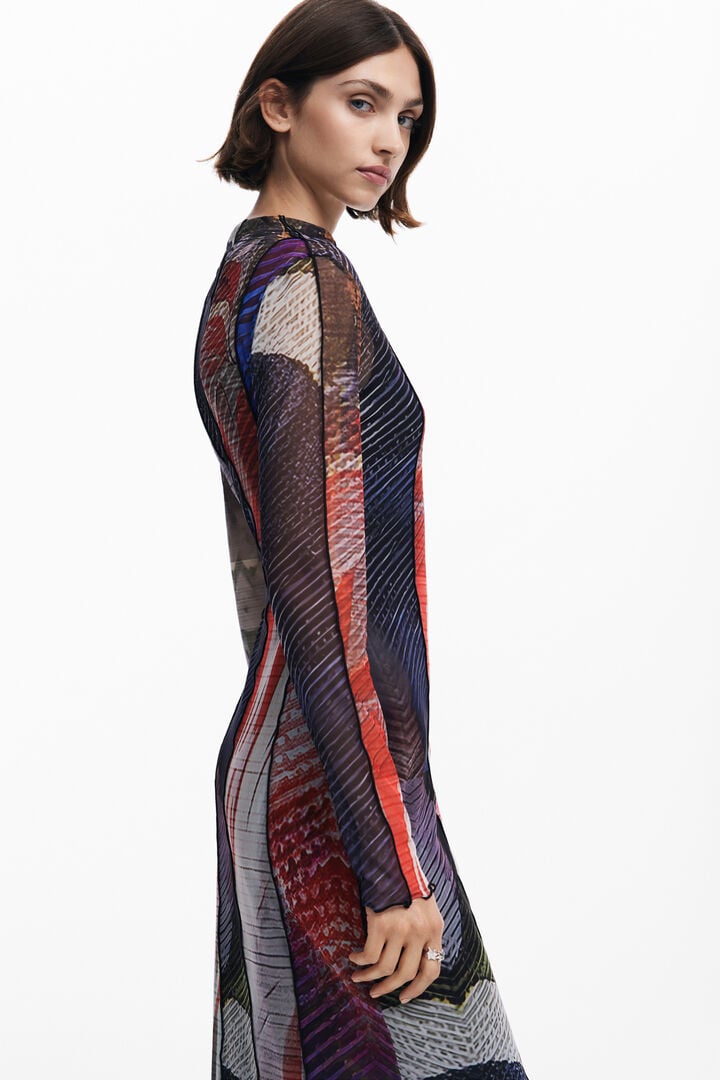 Printed tulle midi dress | Desigual