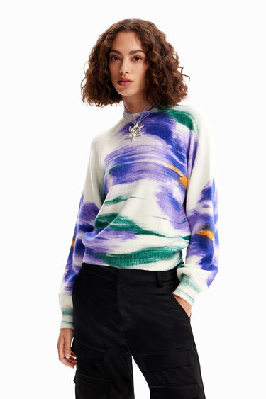 Out-of-focus floral pullover | Desigual