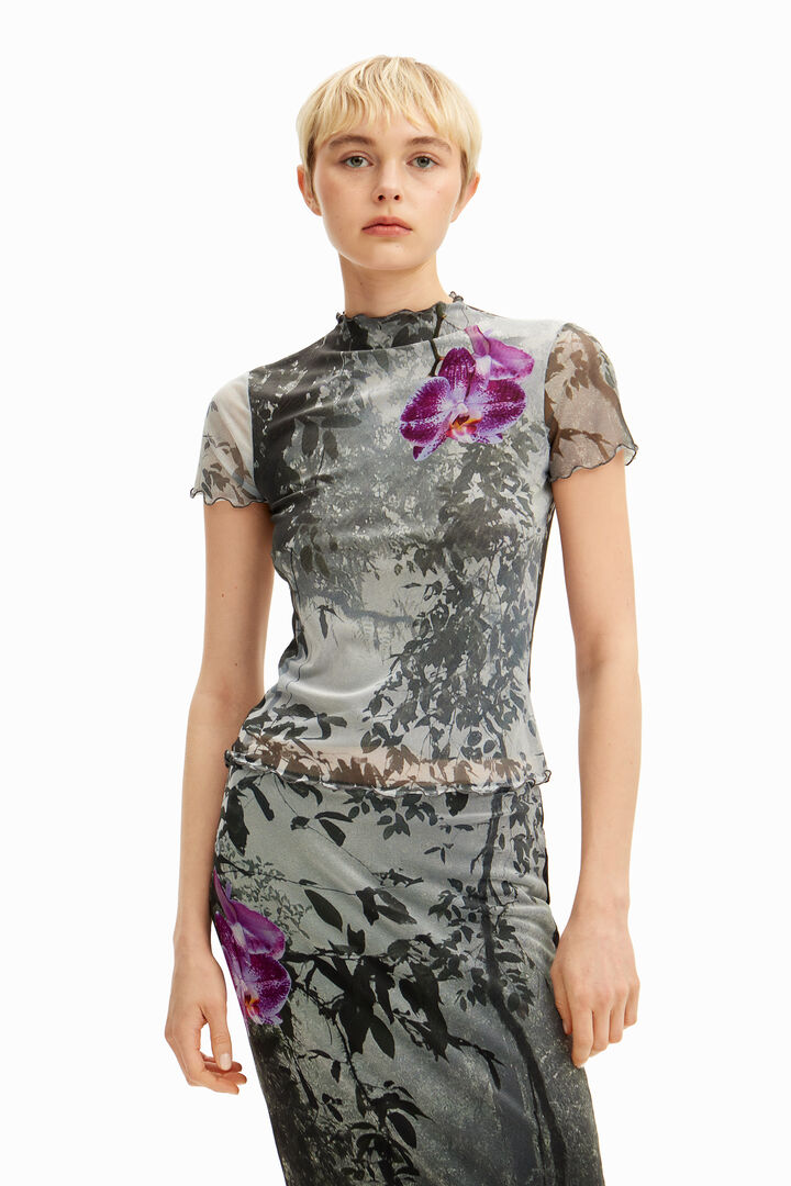 森のチュールTシャツ Tyler McGillivary | Desigual