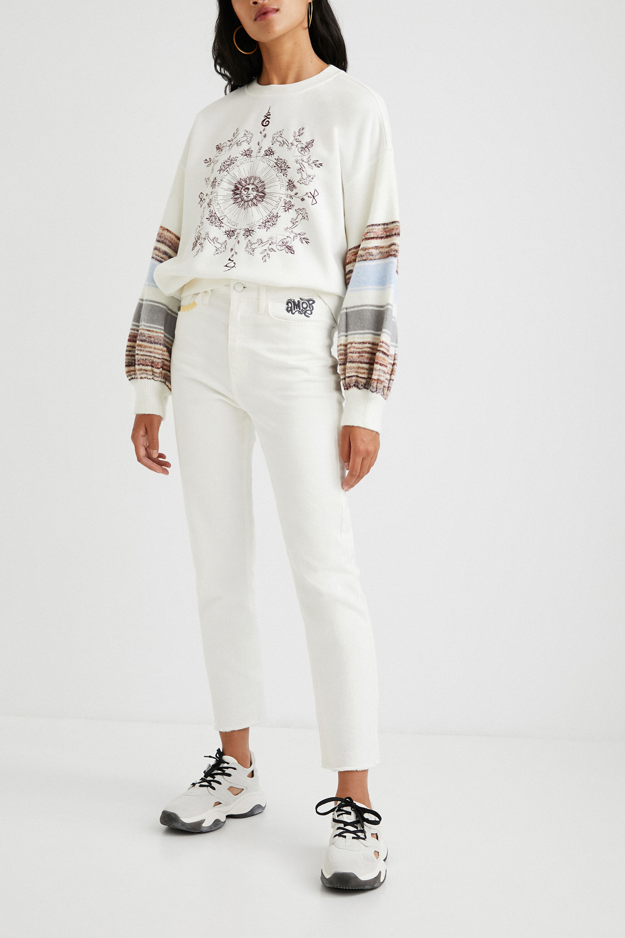 Straight cropped trousers | Desigual.com