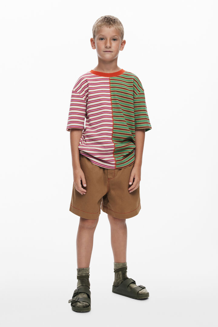 T-shirt bicolore à rayures