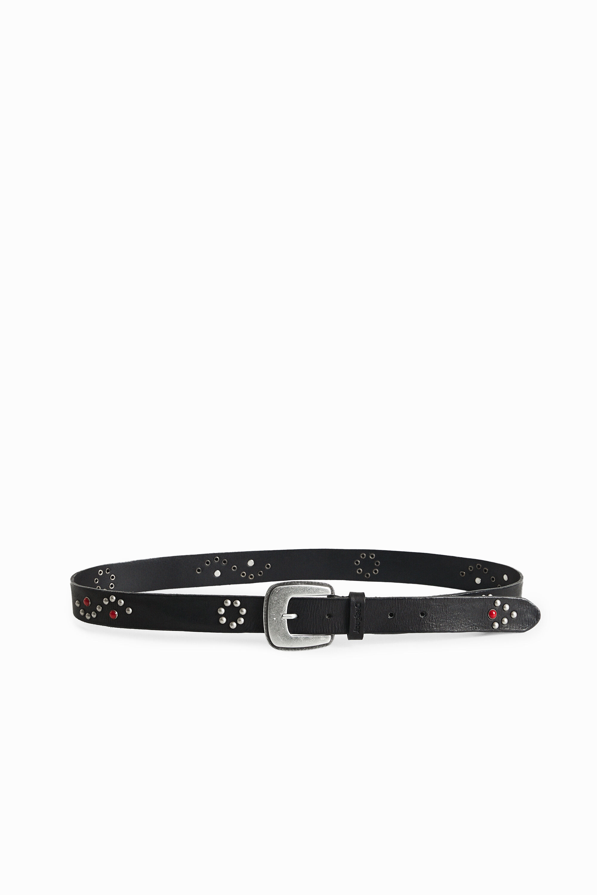 Studded leather belt - BLACK - 95
