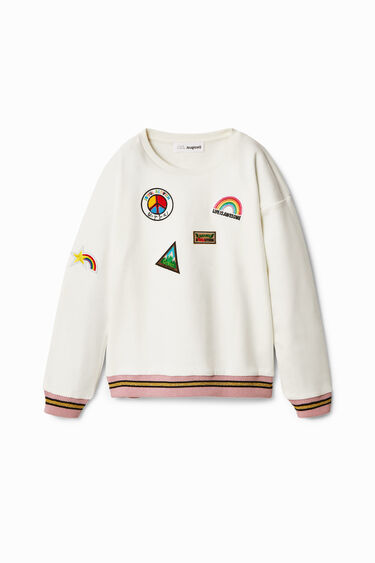 College sweatshirt with patches | Desigual
