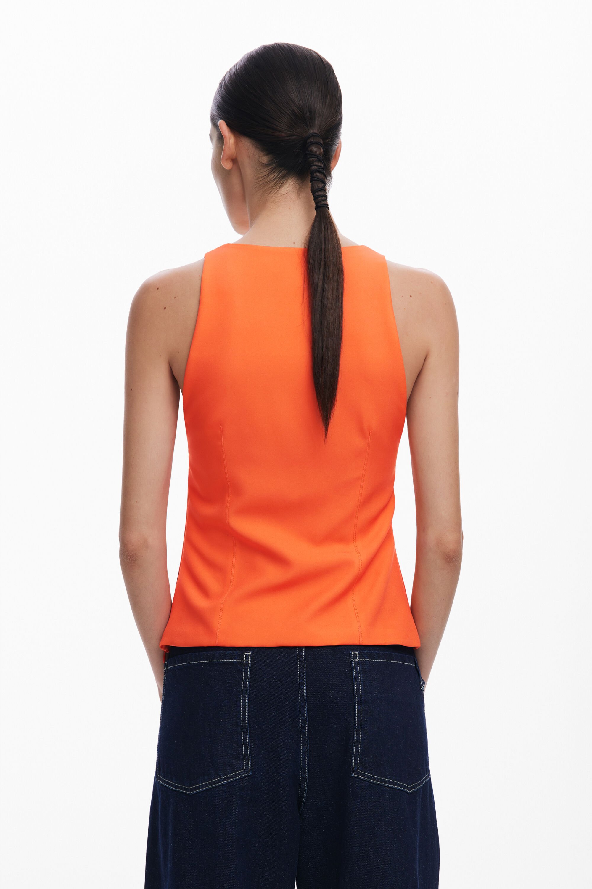 Desigual Floral T-shirt In Orange