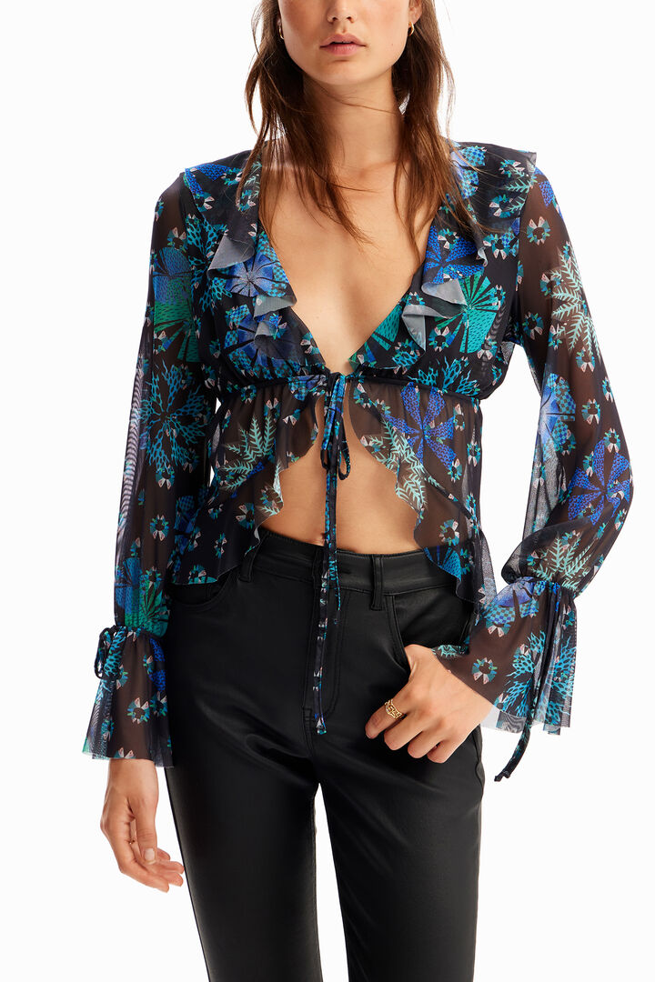 Ruffled tulle blouse | Desigual