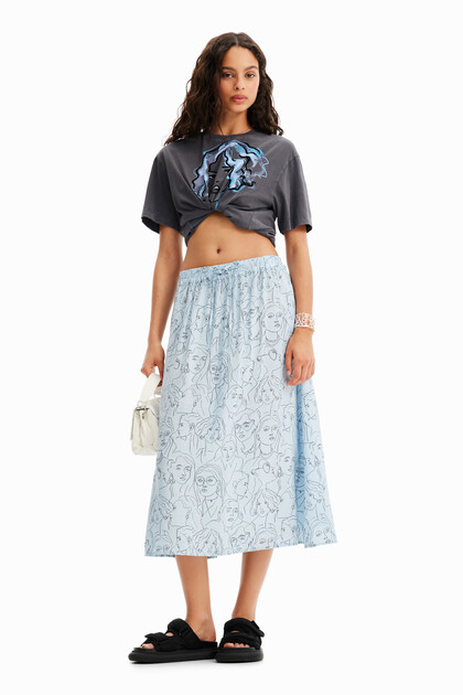 Faces midi skirt