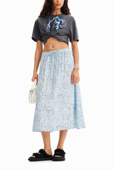 Faces midi skirt | Desigual