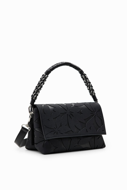 Midsize die-cut flower crossbody bag