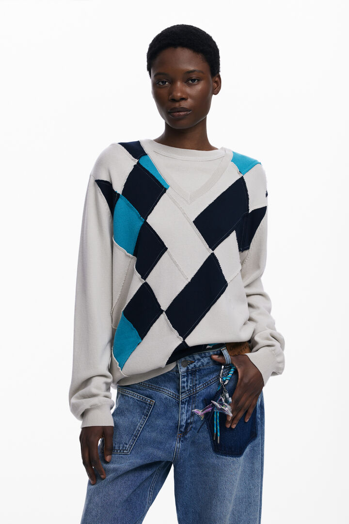 Double-neck diamond-pattern sweater Botter | Desigual