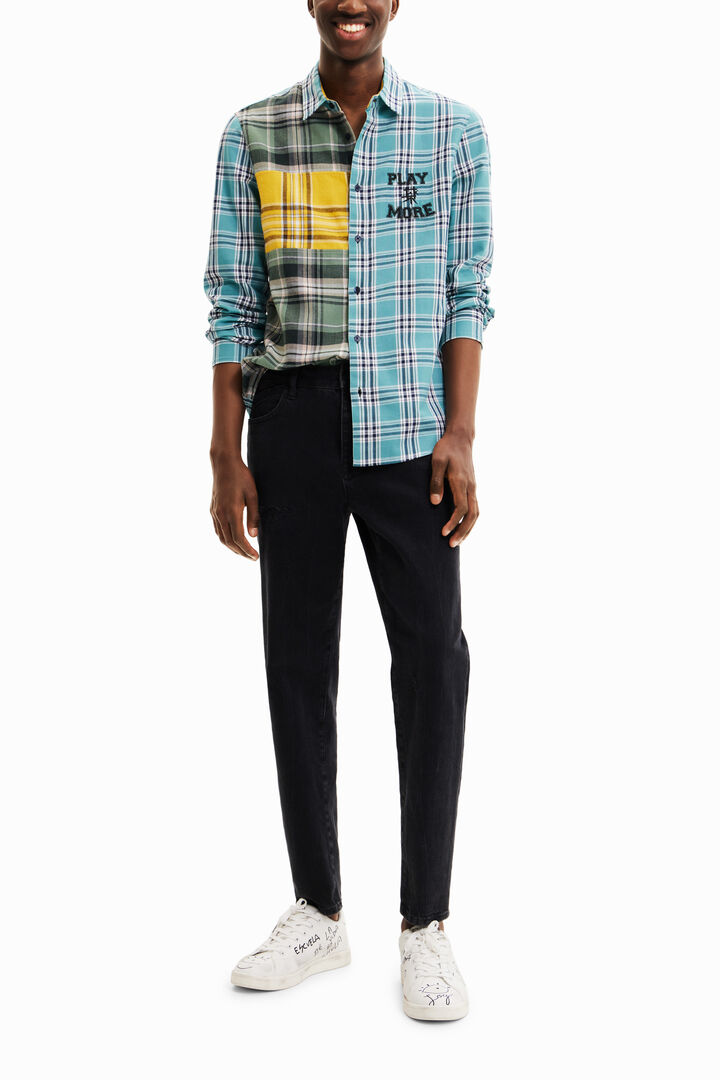 Plaid patchwork shirt | Desigual