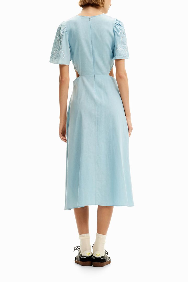 Embroidered cut-out midi dress | Desigual