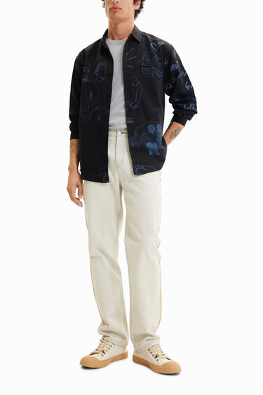 Linen illustration shirt | Desigual