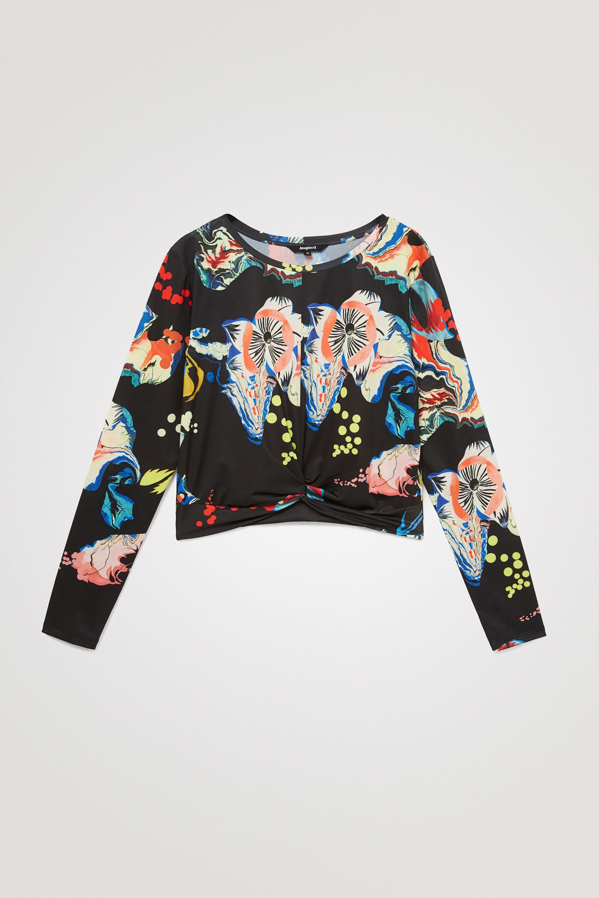 Shirt Blumen geraffte Taille