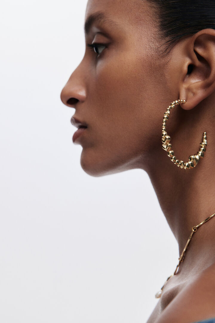 Zalio gold-plated heart hoop earrings | Desigual