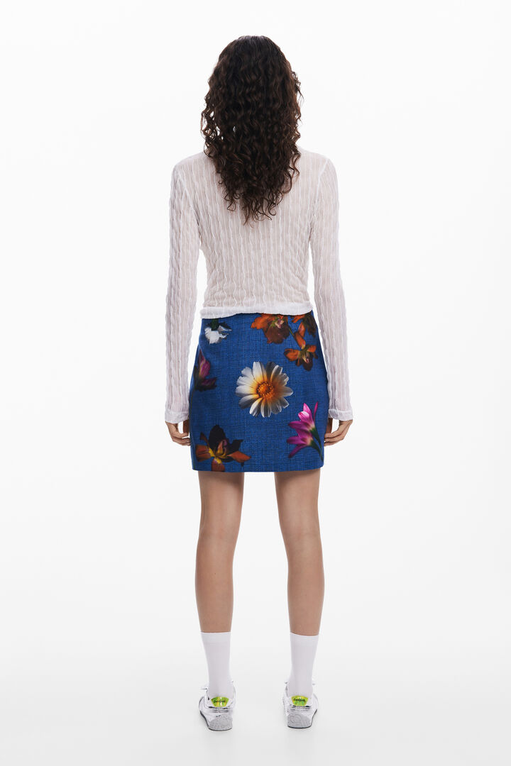 Fitted floral mini skirt | Desigual