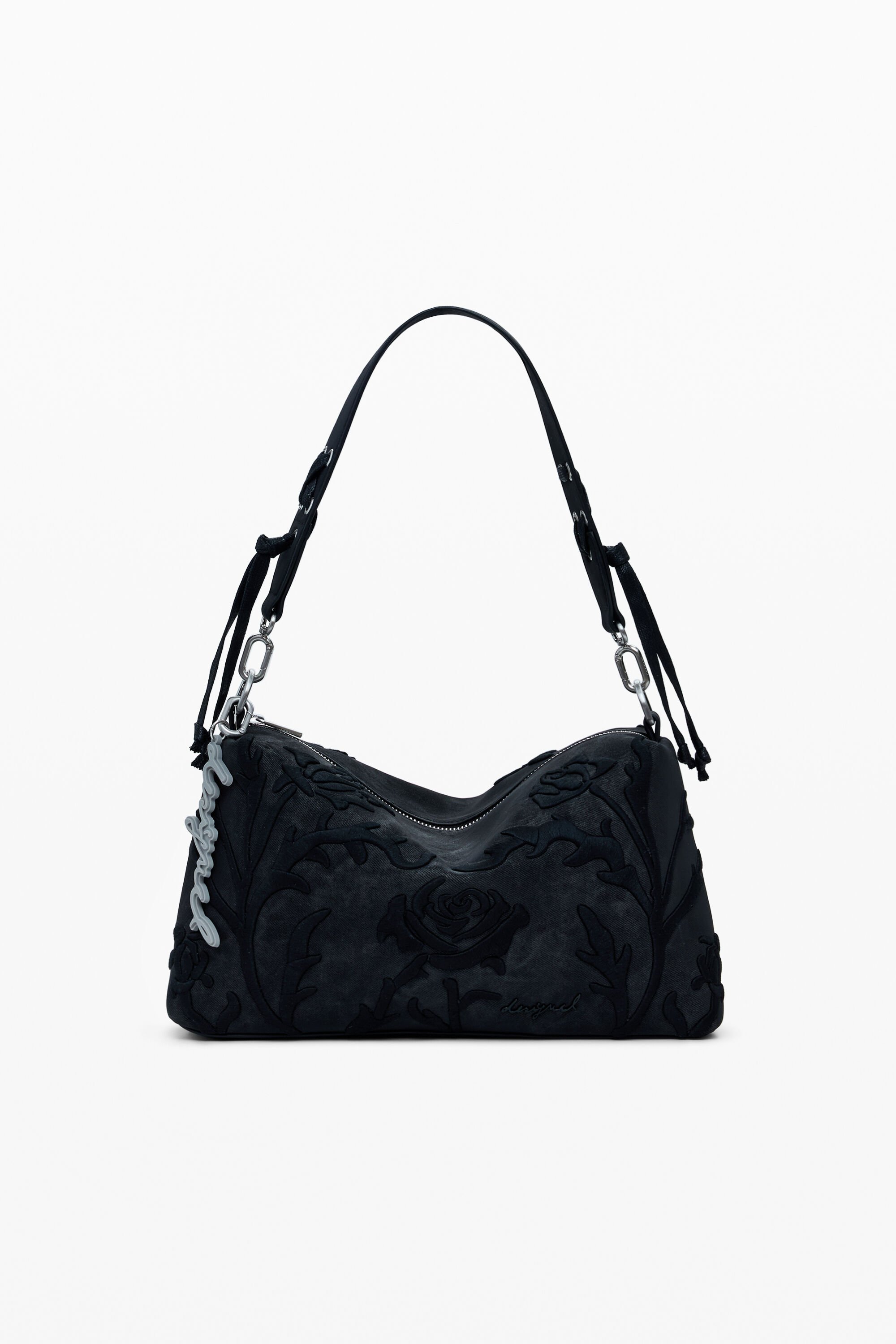 Desigual Middelgrote tas met 3D-reliëf - BLACK