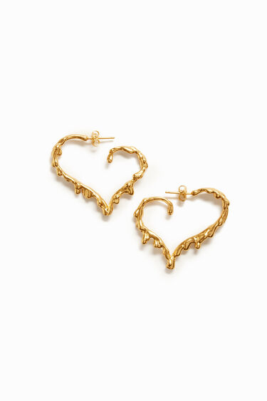 Zalio gold plated heart earrings | Desigual