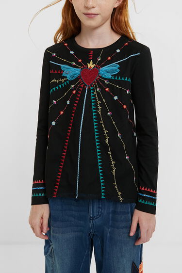 Heart T-shirt embroidery | Desigual
