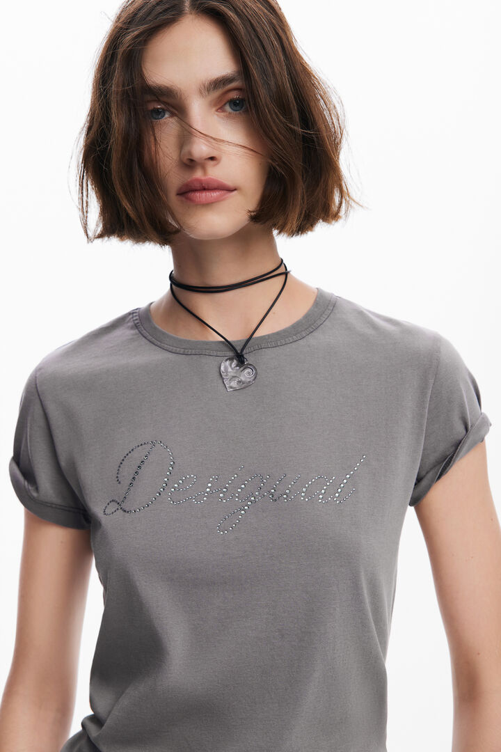 Slim rhinestone T-shirt | Desigual