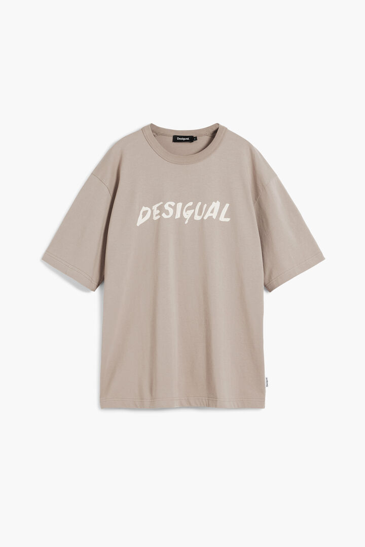 Camiseta de manga curta com logotipo em textura | Desigual