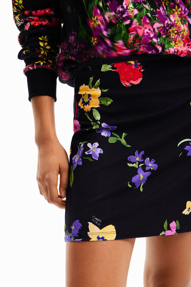 Floral stretch mini skirt | Desigual