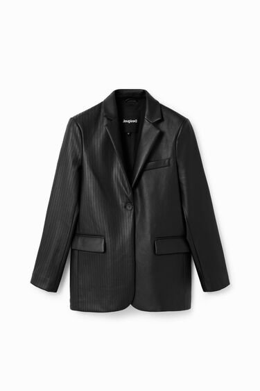 Leather-effect blazer | Desigual
