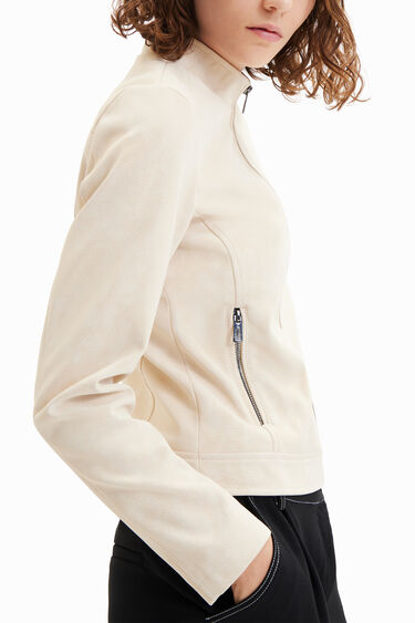 Jaqueta biker d'efecte pell girada | Desigual