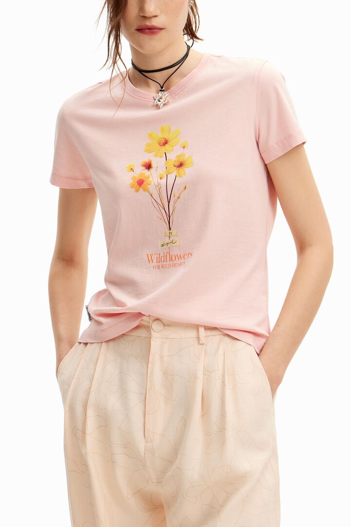 T-shirt met madeliefjesillustratie | Desigual
