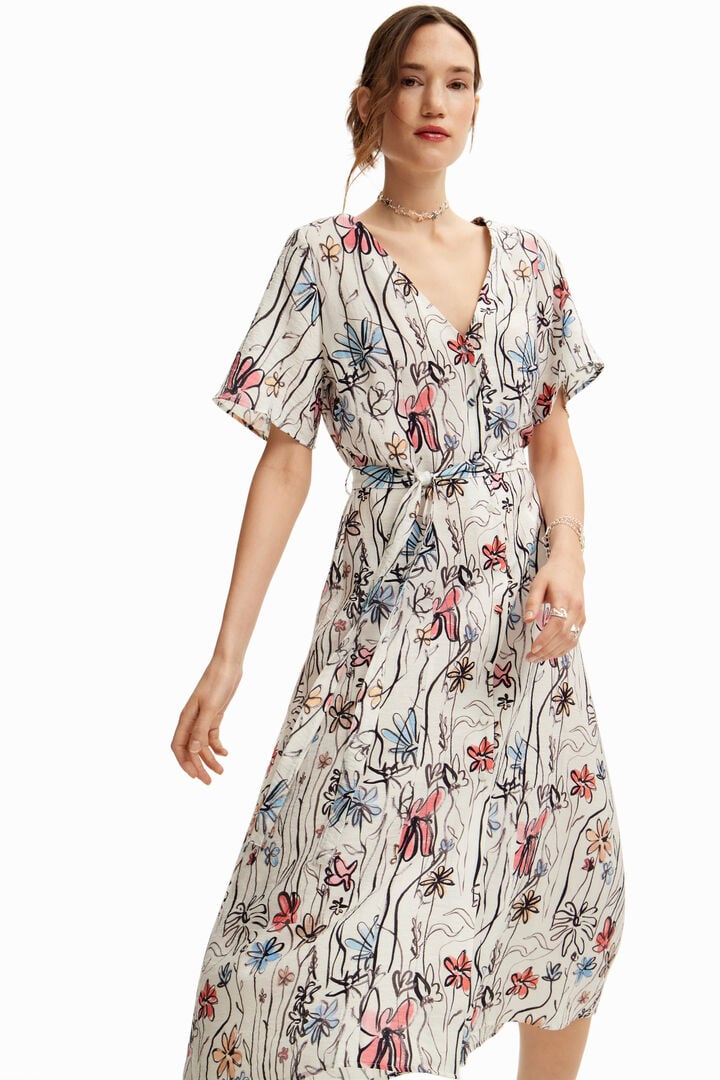 Vestido midi flores | Desigual