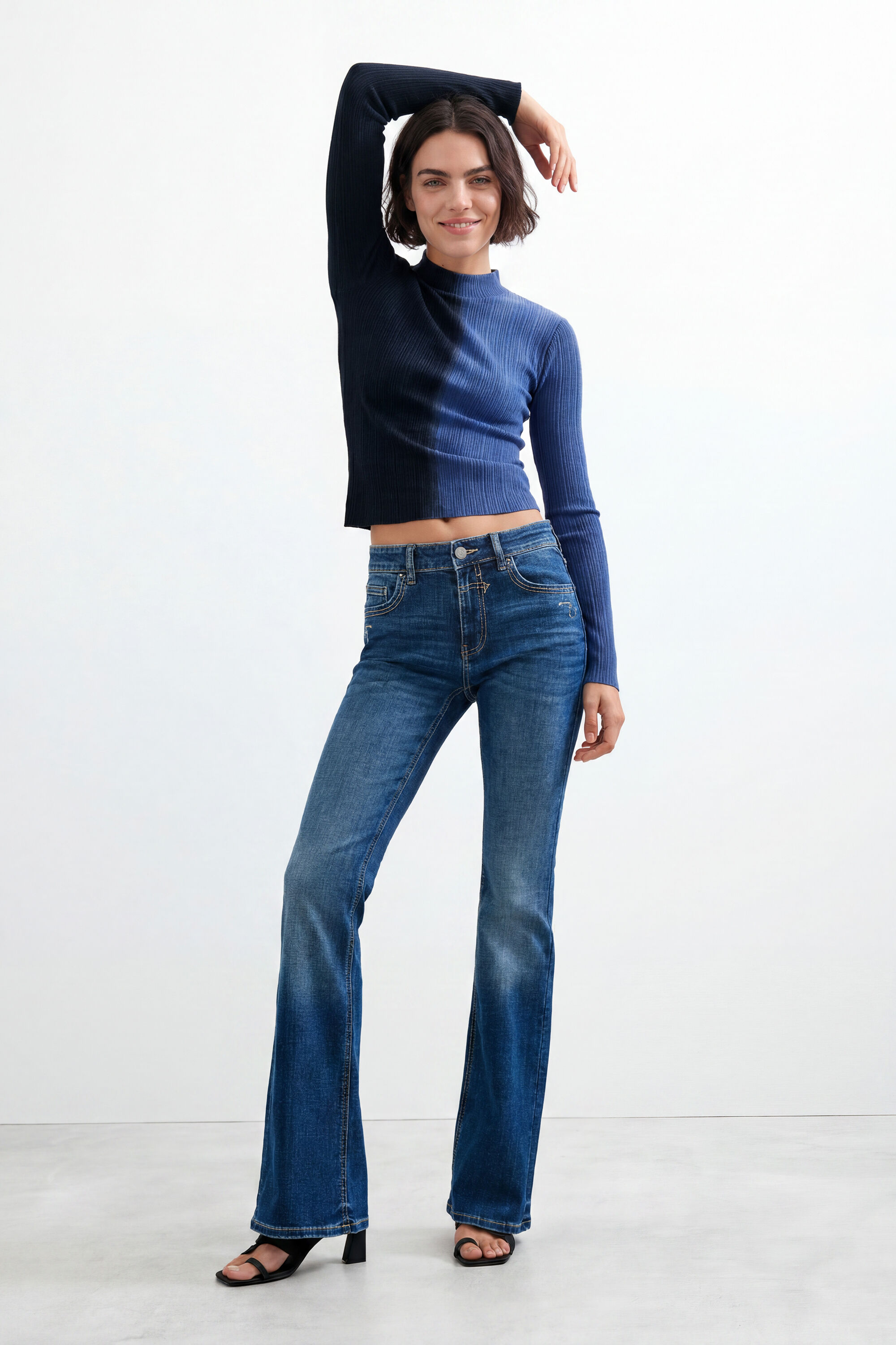 Desigual Vrouw Blauw Uitlopende Spijkerbroek, Dames, 36