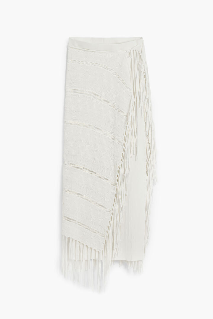 Jupe en maille à franges | Desigual