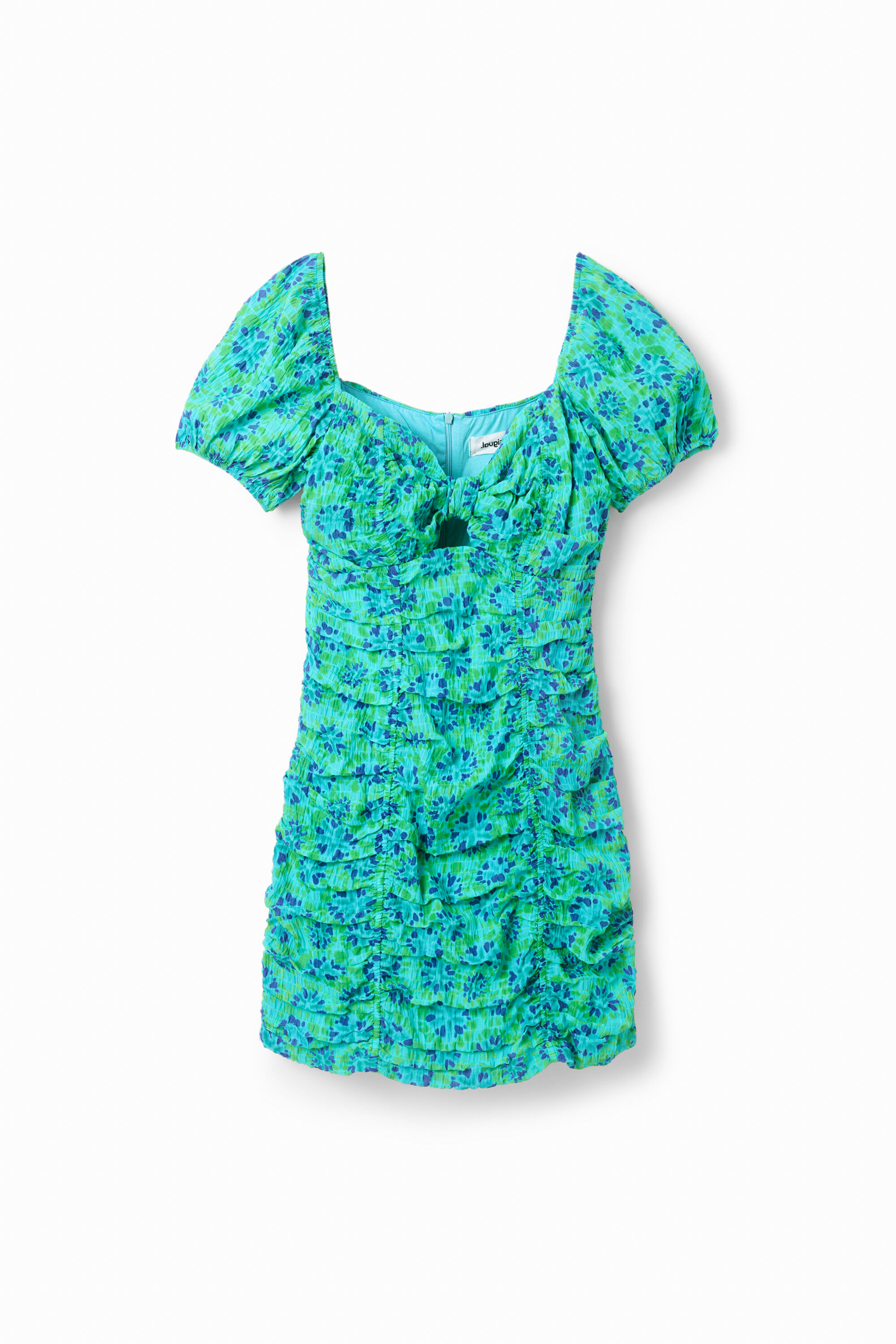 Short ruched knot dress - GREEN - L