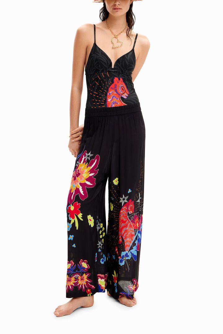Pantalón palazzo dibujos jungla | Desigual