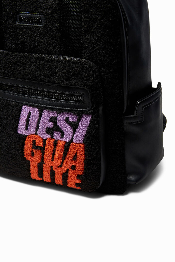 Synthetic leather and fleece backpack | Desigual