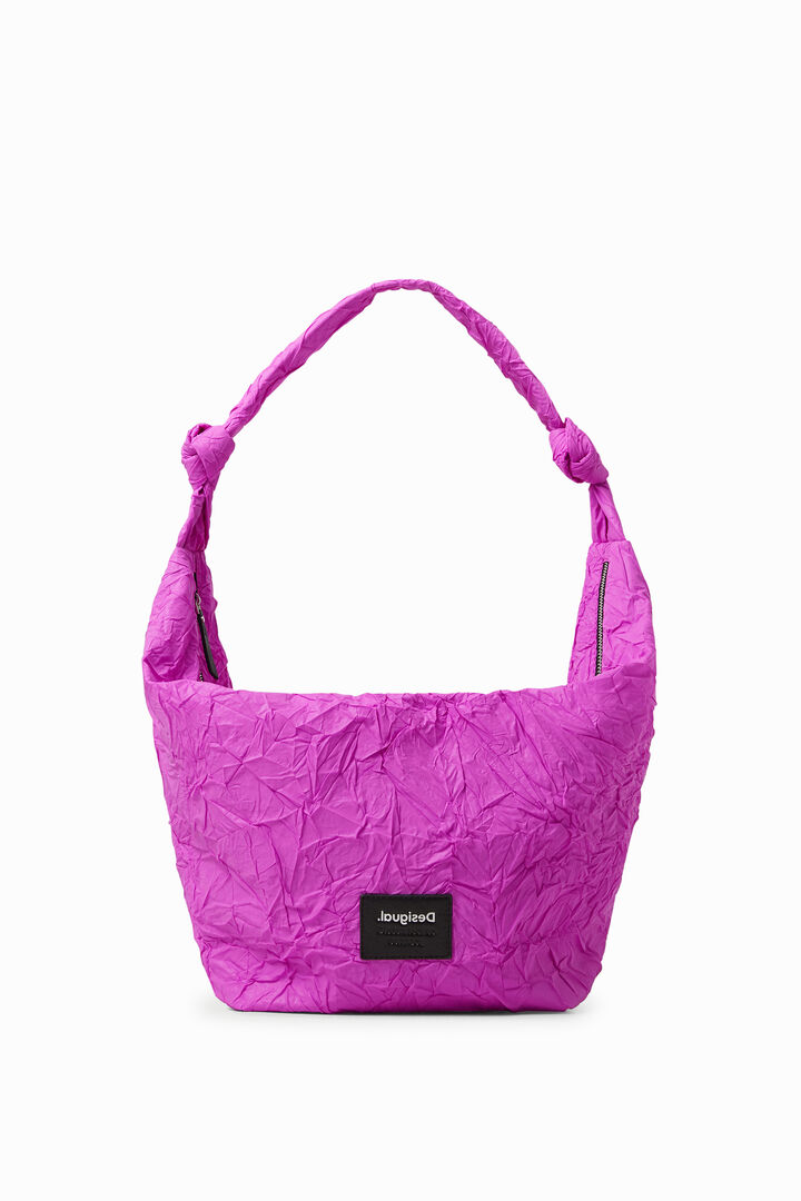 Wrinkled paper effect shoulder bag | Desigual