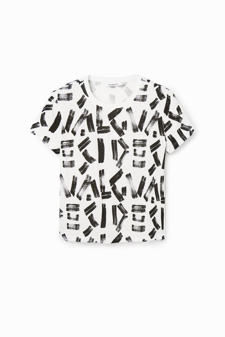 חולצה קצרה בהדפס קווים | Desigual