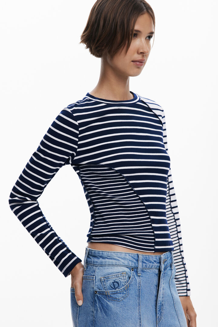 Camiseta rayas combinadas | Desigual