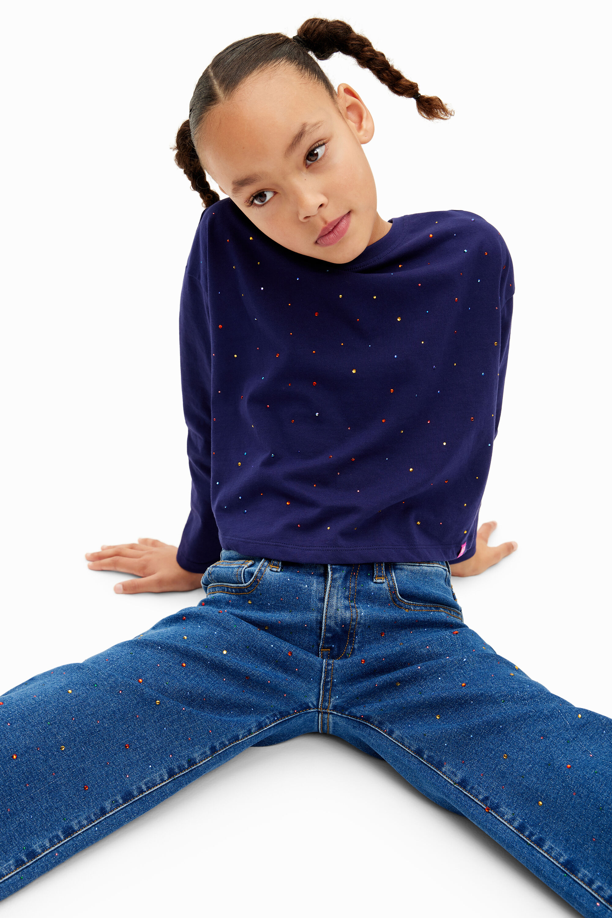 Langarmshirt met stippen meisjes I Desigual