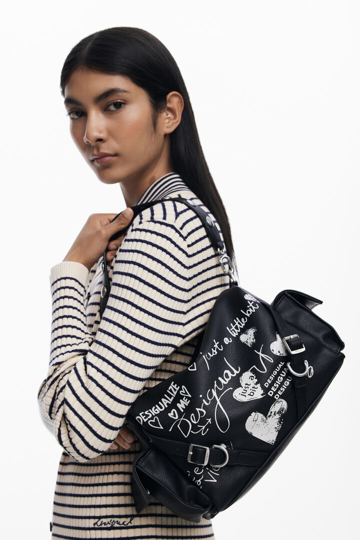 Sac bowling effet cuir lettres moyen | Desigual