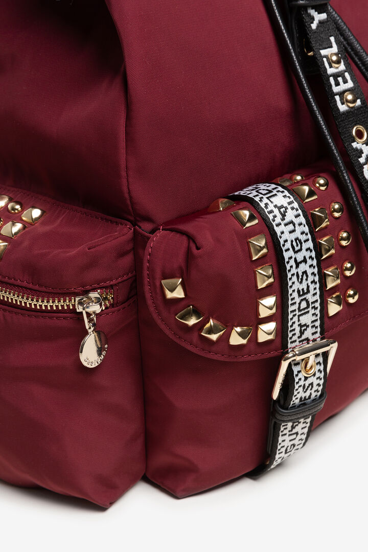 Stud backpack with slogan straps | Desigual