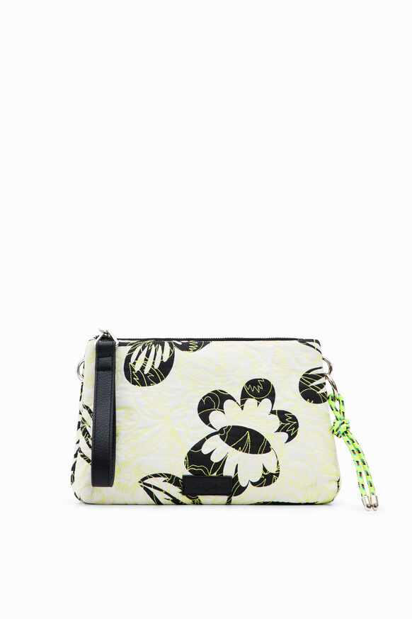 Embroidered floral crossbody bag