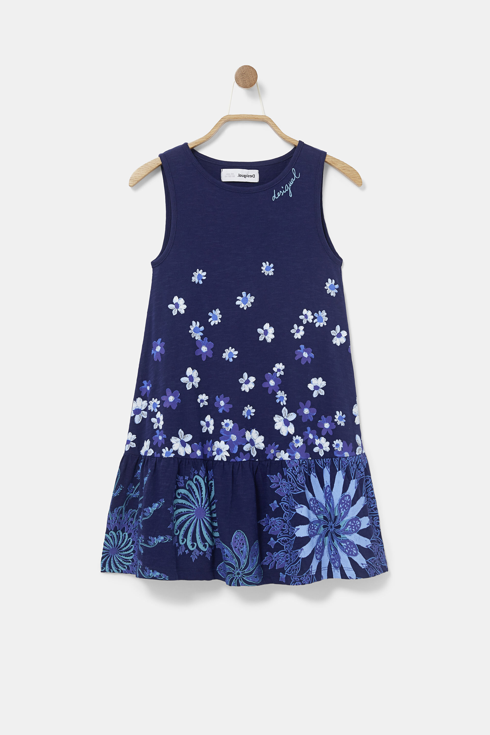 Desigual Mädchen T-Shirt Mit Leopardenprint – Langarmshirt Aus Rippstoff, Gelb, Mit Gewellten Paspeln