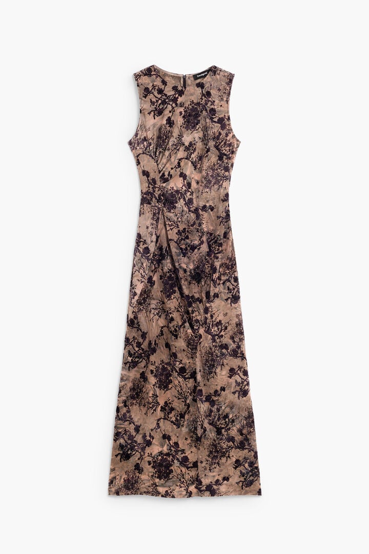 Vestido Comprido Flocado