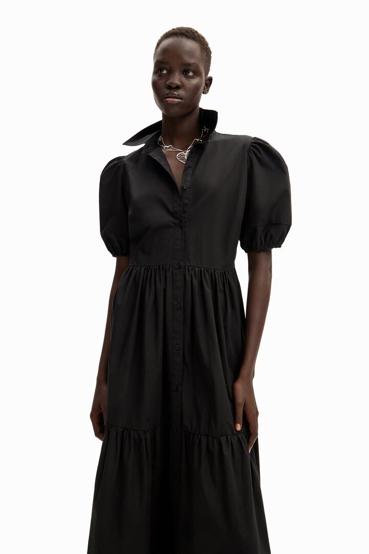 Vestido midi camiseiro popelina | Desigual
