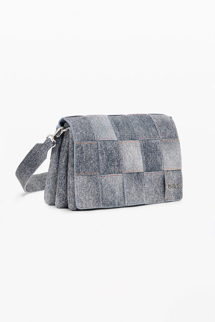 Medium braided denim-effect bag | Desigual