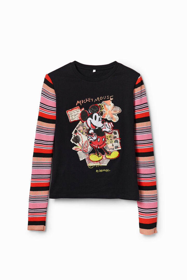 T-shirt met patch van Mickey Mouse