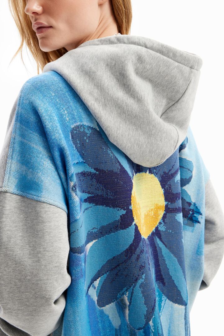 Oversize daisy zip hoodie | Desigual